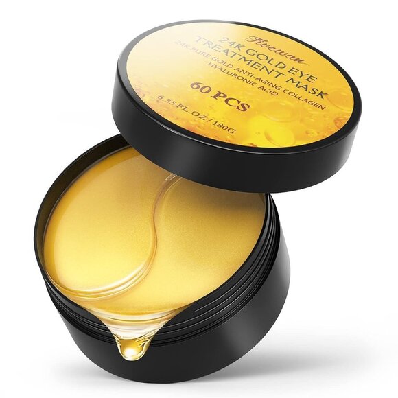 24k Gold Eye Treatment Mask 60 Pieces Anti Aging Under Eye Treatment Collagen - Picture 1 of 9